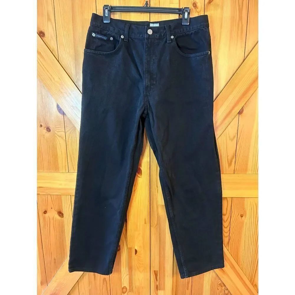 Vintage CALVIN KLEIN Mens Black Straight Regular Jeans Size 32x30 (5099)